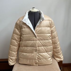 ESCADA SPORT Reversible Cream/White Lightweight Down Puffer Jacket